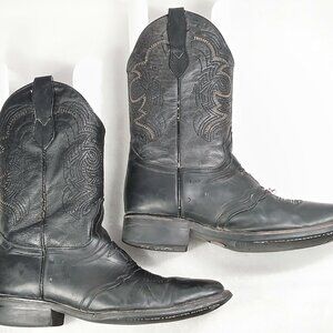 Vintage PL General Men’s Cowboy Boots Size 9.5 D Black Leather Western